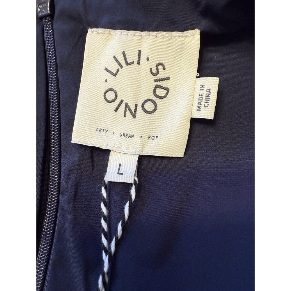 Lili Sidonio X Molly Bracken Dress Navy Mini Cotton Adj Straps Large - Picture 7 of 8